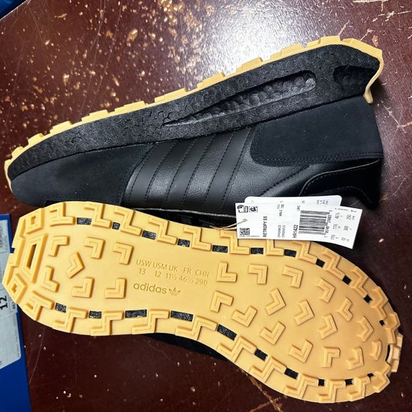 Adidas Mens Black RETROPY E5 HR1422 Lace Up Athletic Running Shoes Size US 12 main image 4